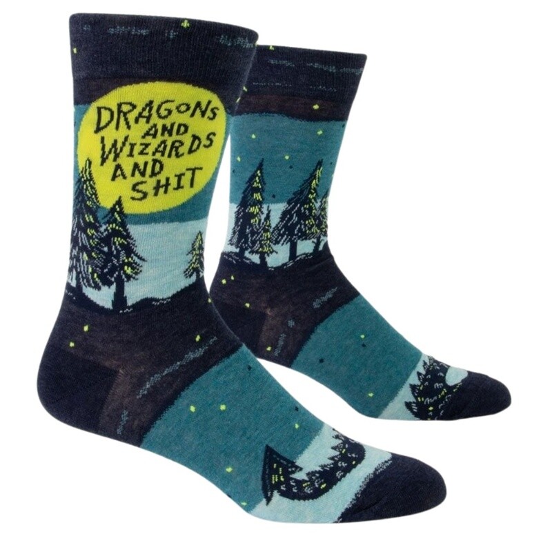 Dragons &amp; Wizards &amp; Shit Mens Crew Socks