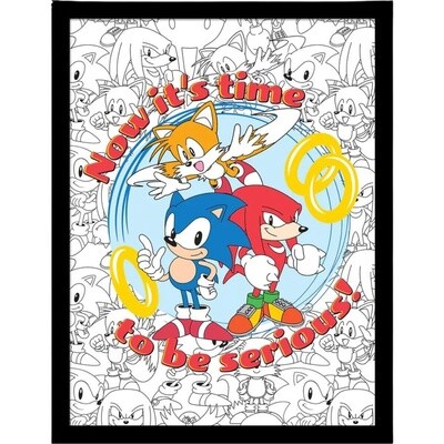 Sonic The Hedgehog (It's Time To Be Serious) Collector Print (Framed)