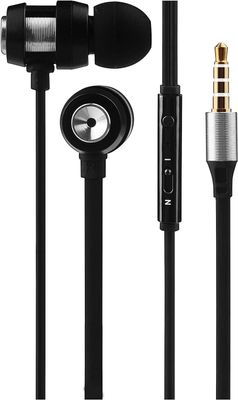 Alloy Wired Earphones with Mic - Silver