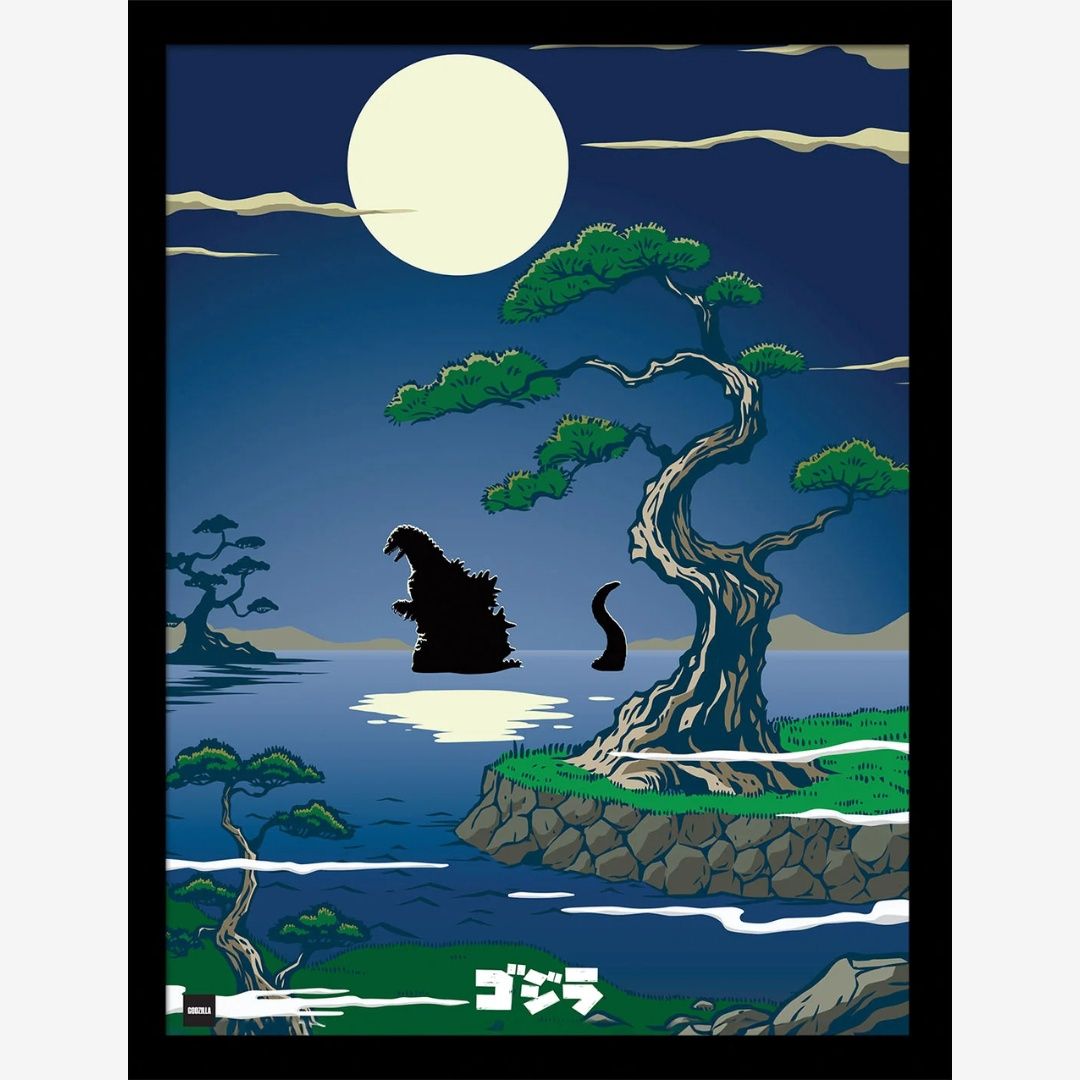Godzilla (Japanese Sakura) Collector Print (Framed)