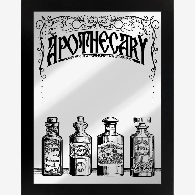 Framed Apothecary Mirrored Tin Sign