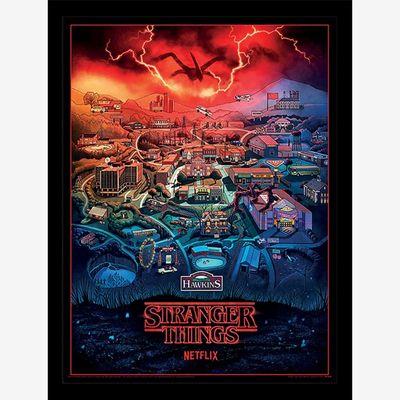 Stranger Things 4 (Hawkins Town) Framed Print