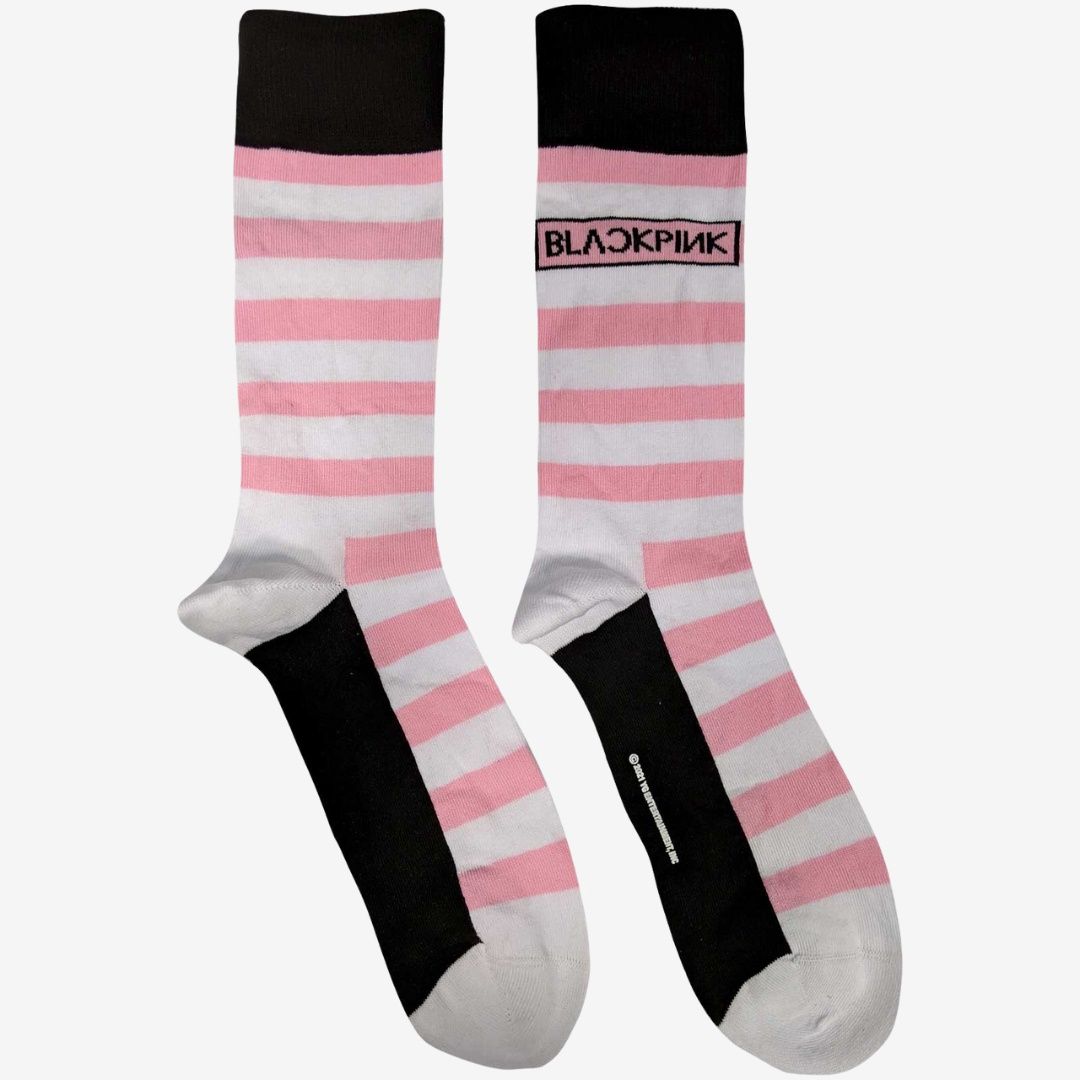 BlackPink Unisex Ankle Socks: Stripes &amp; Logo (UK Size 7 - 11)