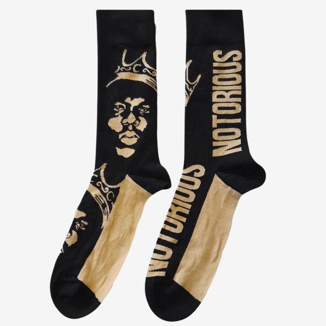 BIGGIE SMALLS UNISEX ANKLE SOCKS: GOLD CROWN (UK SIZE 7 - 11)
