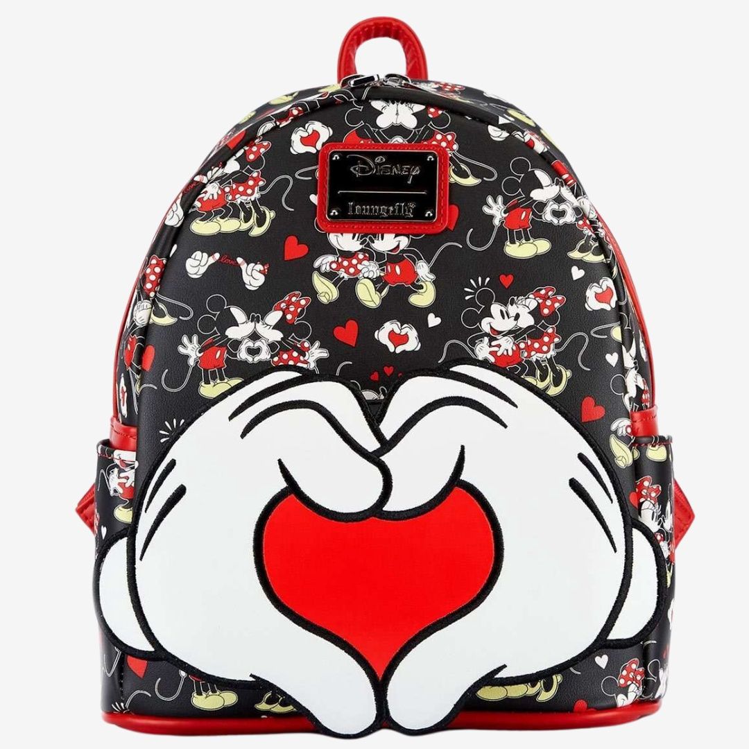 Loungefly Disney Mickey and Minnie Heart Mini Backpack