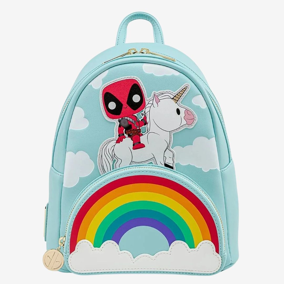 MARVEL DEADPOOL 30TH ANNIVERSARY UNICORN RAINBOW MINI BACKPACK