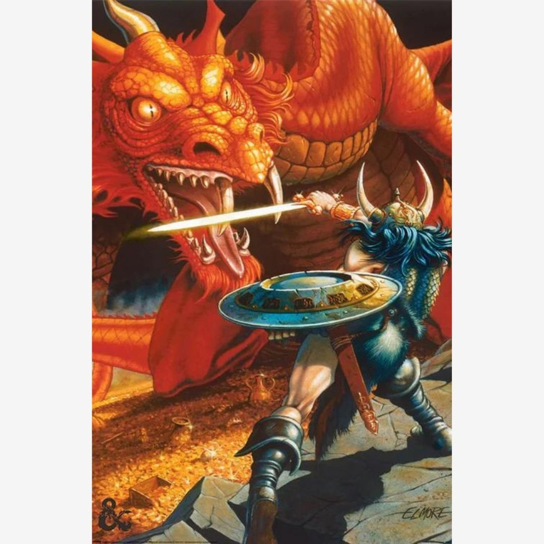 DUNGEONS &amp; DRAGONS (CLASSIC RED DRAGON BATTLE) MAXI POSTER (E)