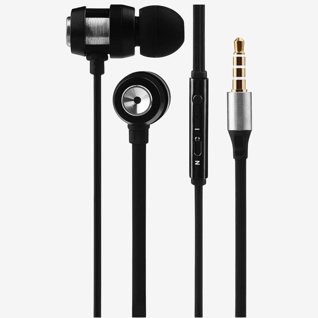 Alloy Wired Earphones with Mic - Silver