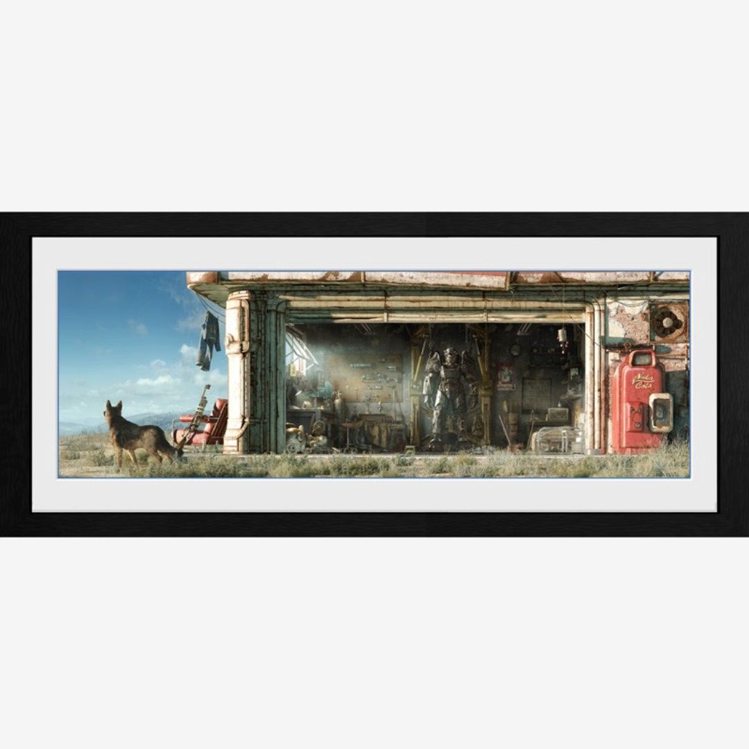 Fallout 4 Garage Framed Print 75x30