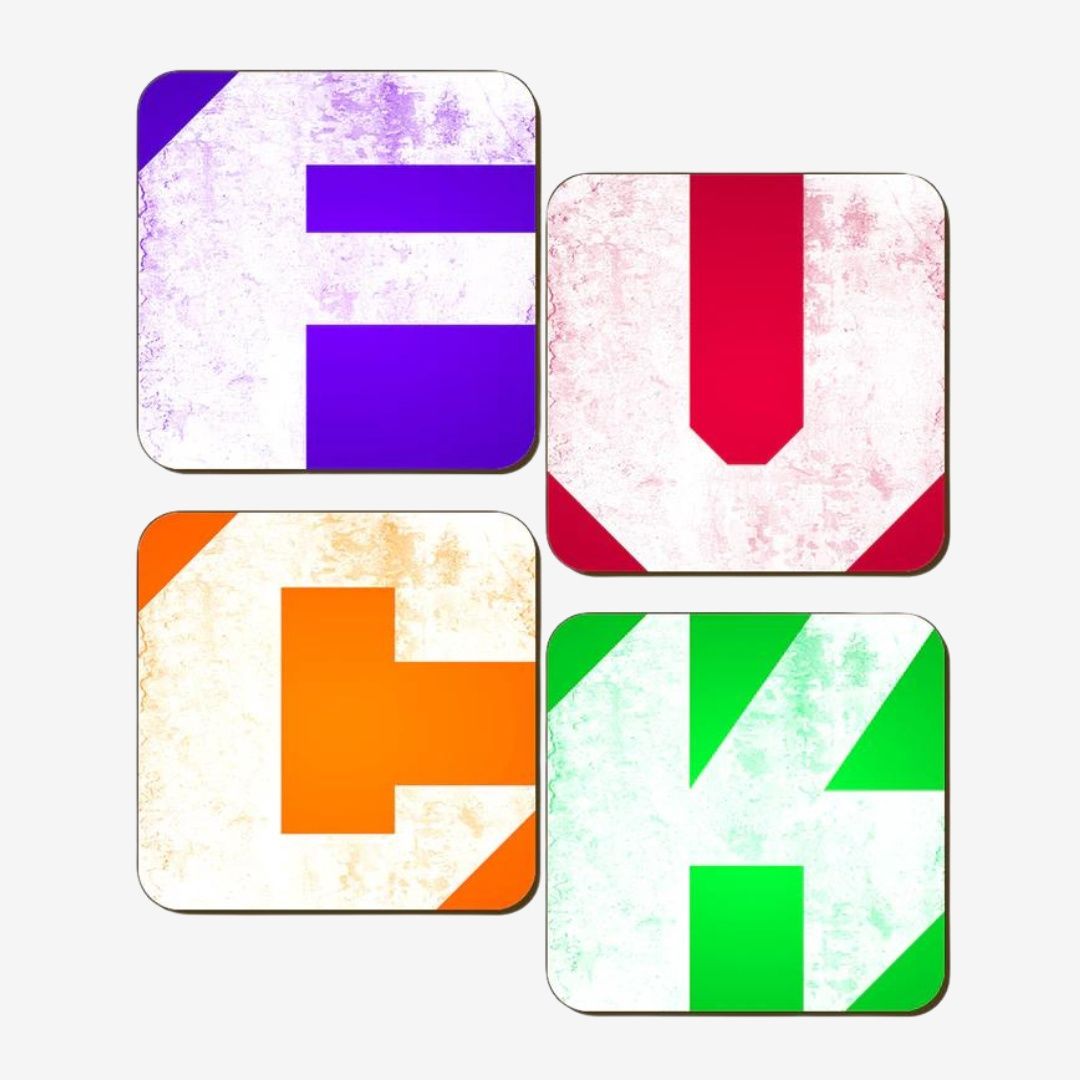 Fuck Funny Offensive 4 Piece Coaster Set