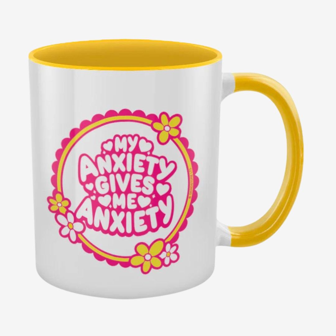 My Anxiety Gives Me Anxiety Yellow Inner 2-Tone Mug