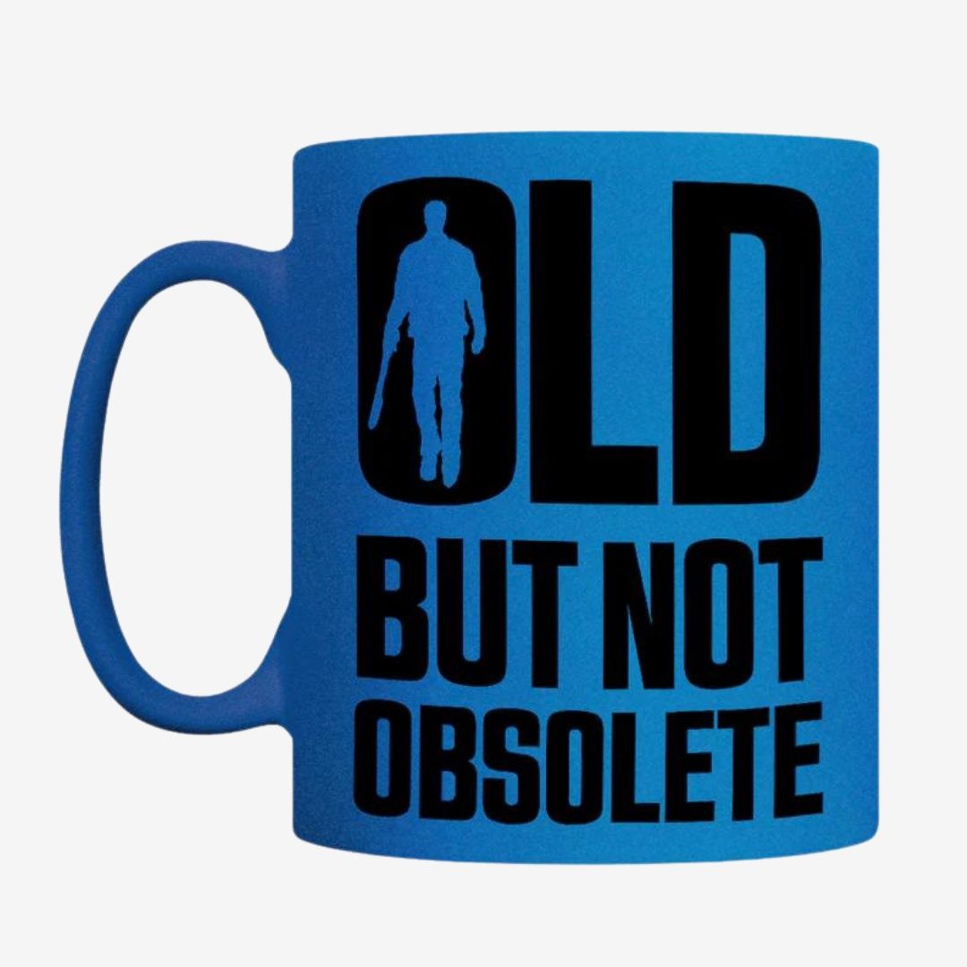 Old Not Obsolete Blue Neon Mug