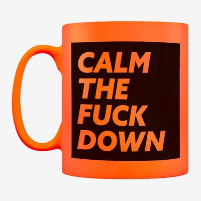 Calm The Fuck Down Orange Neon Mug