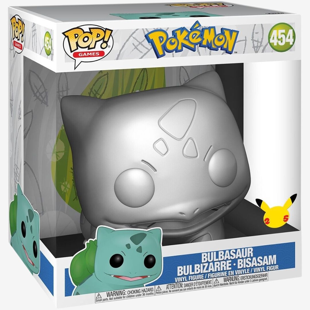 Pokemon Super Sized Jumbo POP! Vinyl Figure Bulbasaur Pokemon Silver 25th Anniversary Special Edition 25cm