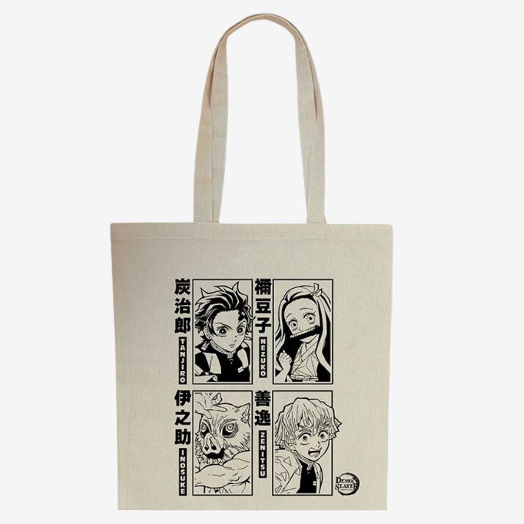 Demon Slayer Tanjiro, Nezuko, Zenitsu &amp; Inosuke Tote Bag