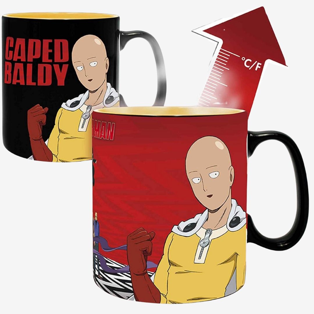 King Size One Punch Man Saitama &amp; Garou Heat Change Mug