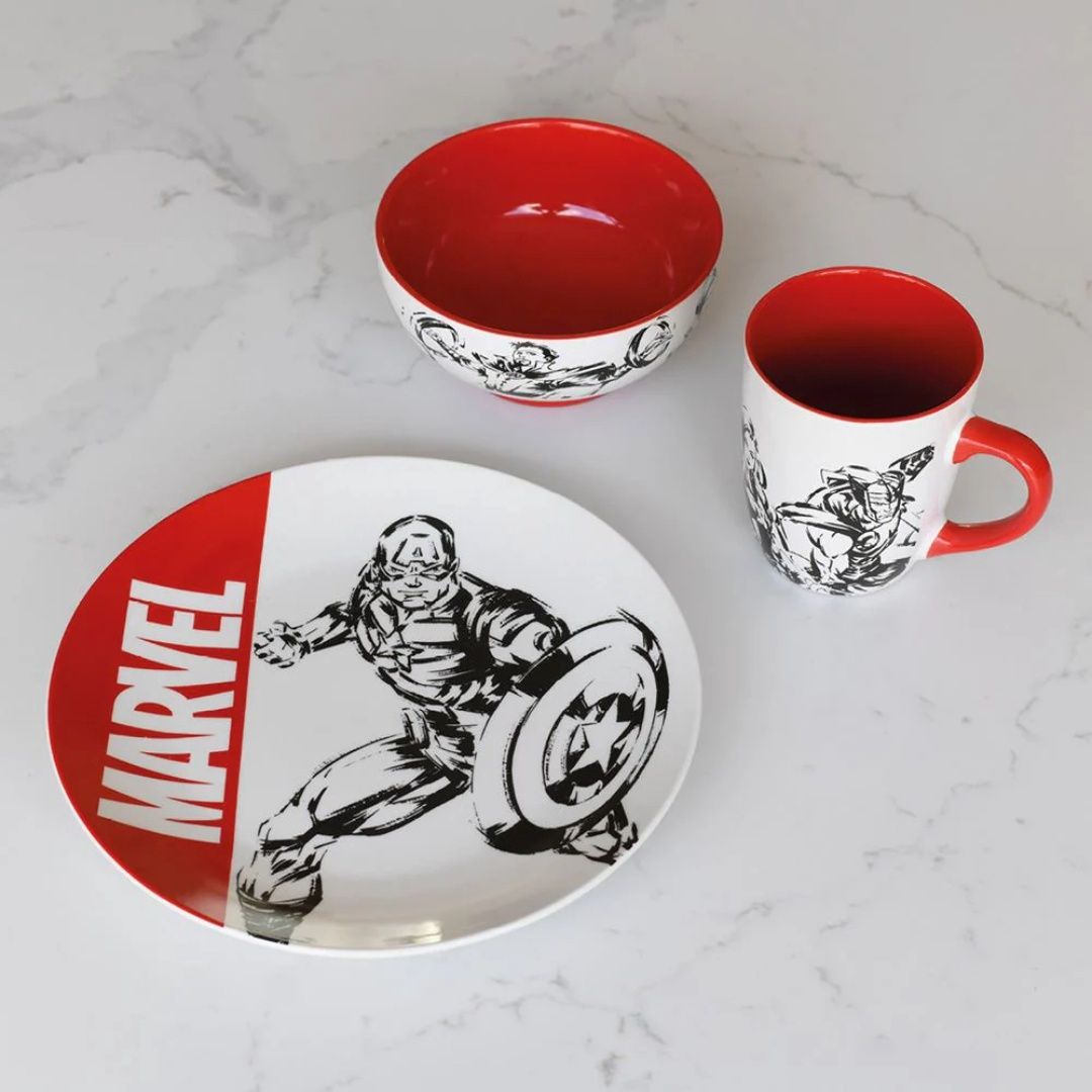 Marvel Logo 3 Piece Tableware Set