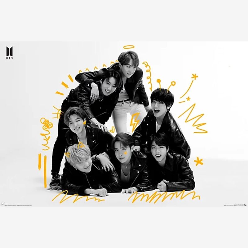 BTS Black &amp; White Scribbles Maxi Poster (A12)