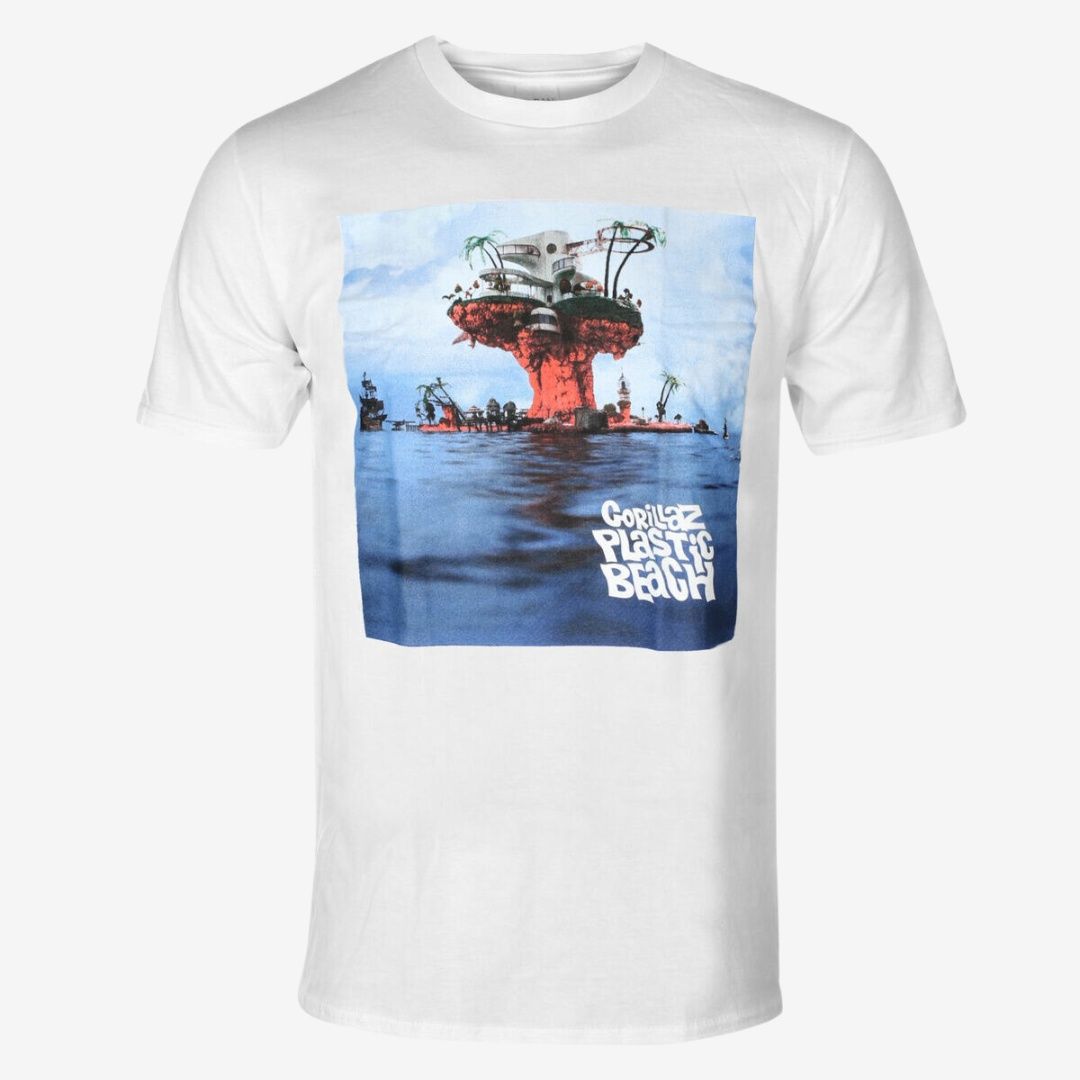 Gorillaz Unisex T-Shirt: Plastic Beach, Size: Small