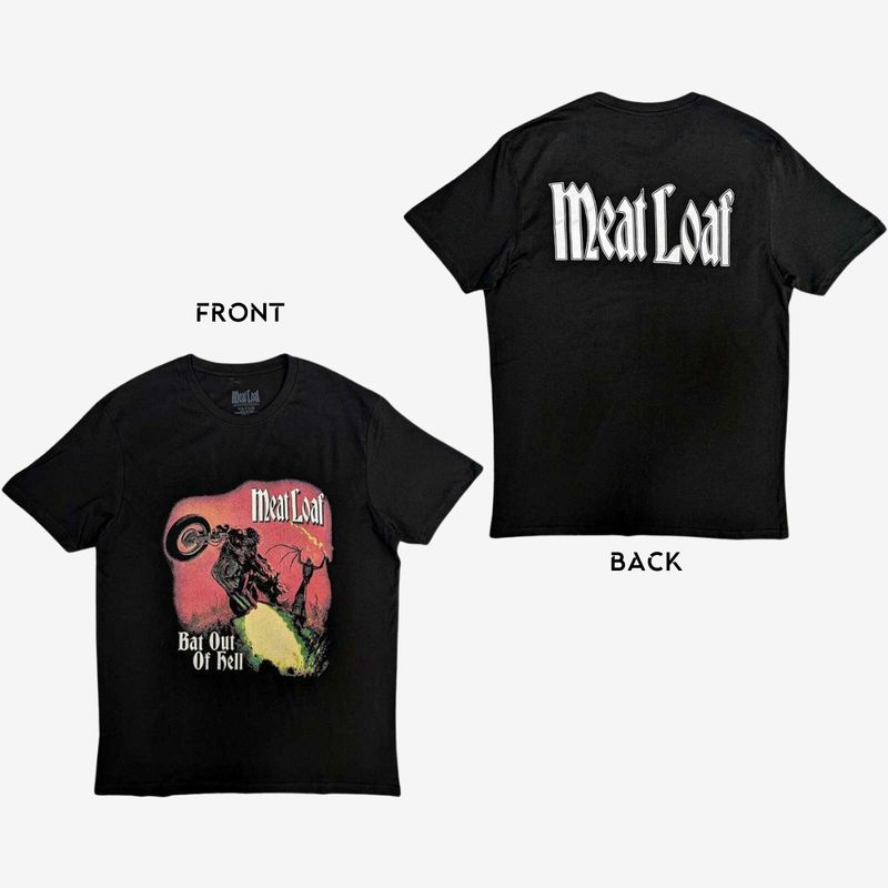 Meat Loaf Unisex T-Shirt: Bat Out Of Hell Cover (Back Print)