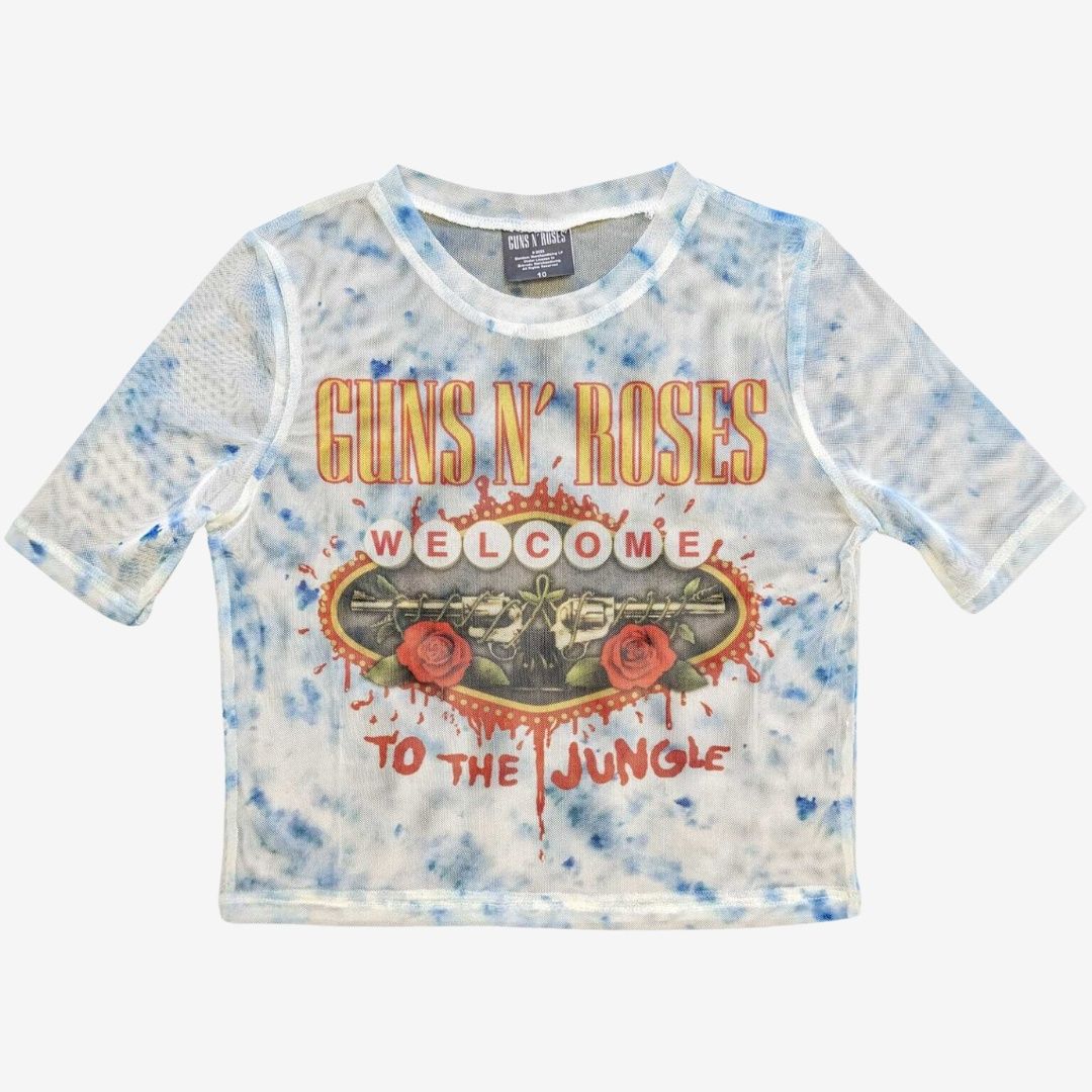 Guns N Roses Welcome To The Jungle Mesh Crop Top, Size: XL (UK 16)