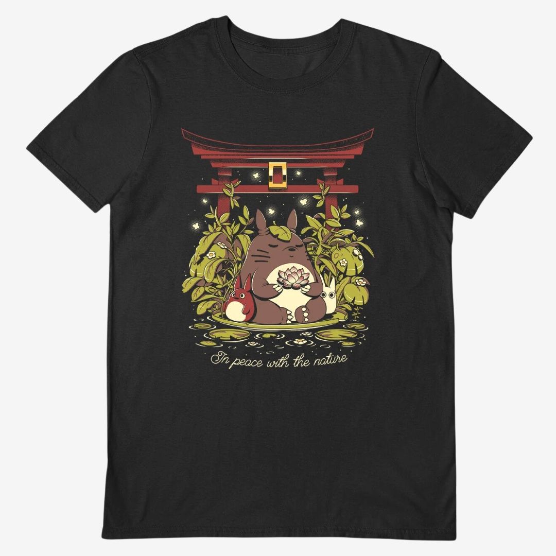 Ilustrata (In Peace With The Nature) Black Unisex Shirt, Size: Small