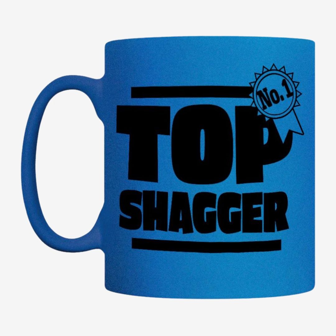 No 1 Top Shagger Blue Neon Mug