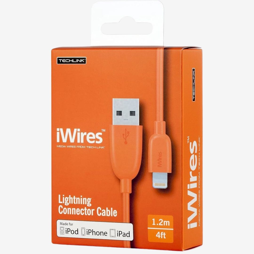 Techlink iWires Orange Lightning Cable 1.2m