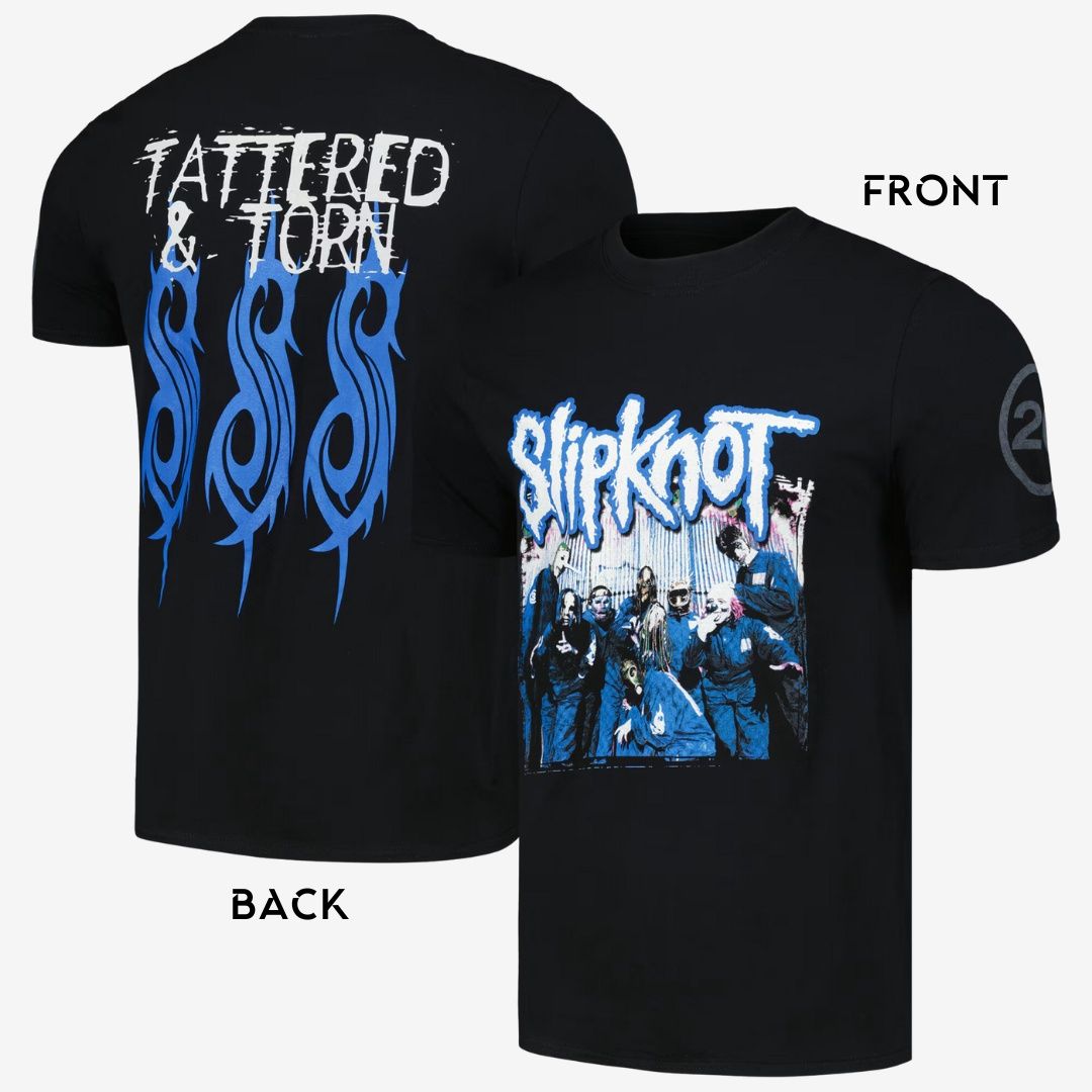 Slipknot Unisex T-Shirt: 20th Anniversary Tattered &amp; Torn (Back Print), Size: Small