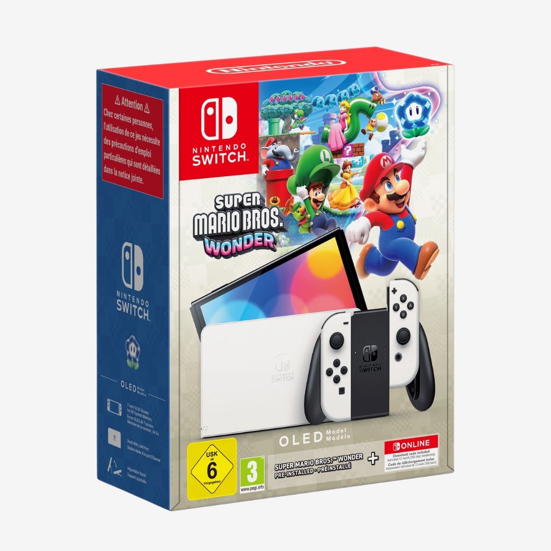Nintendo Switch OLED (white) + Super Mario Bros Wonder + 12 Month NSO