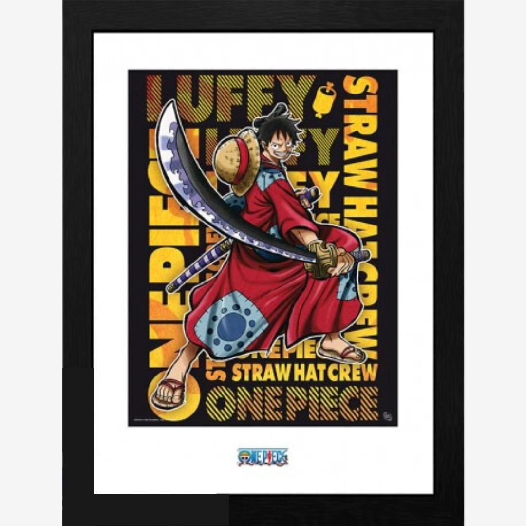 One Piece Luffy In Wano Artwork Framed Print