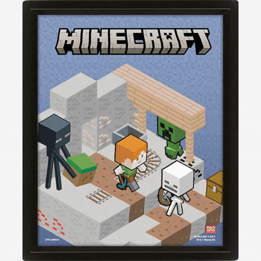 Minecraft (Switching Terrain) Lenticular Poster Flip