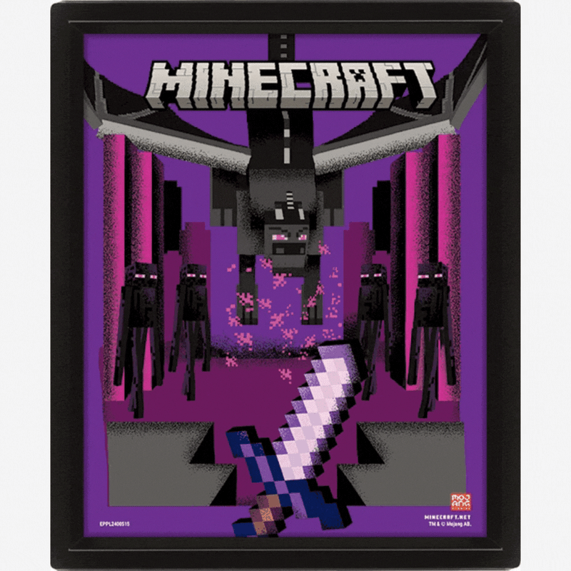 Minecraft (Ender Dragon Duel) Lenticular Poster