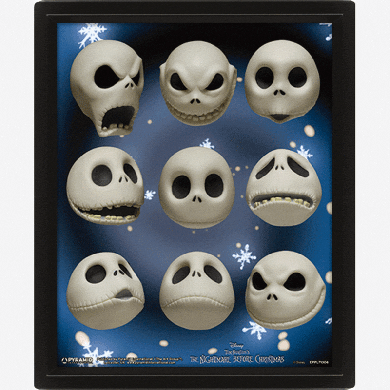 Nightmare Before Christmas (Jack Expressions) 3D Framed Lenticular Print