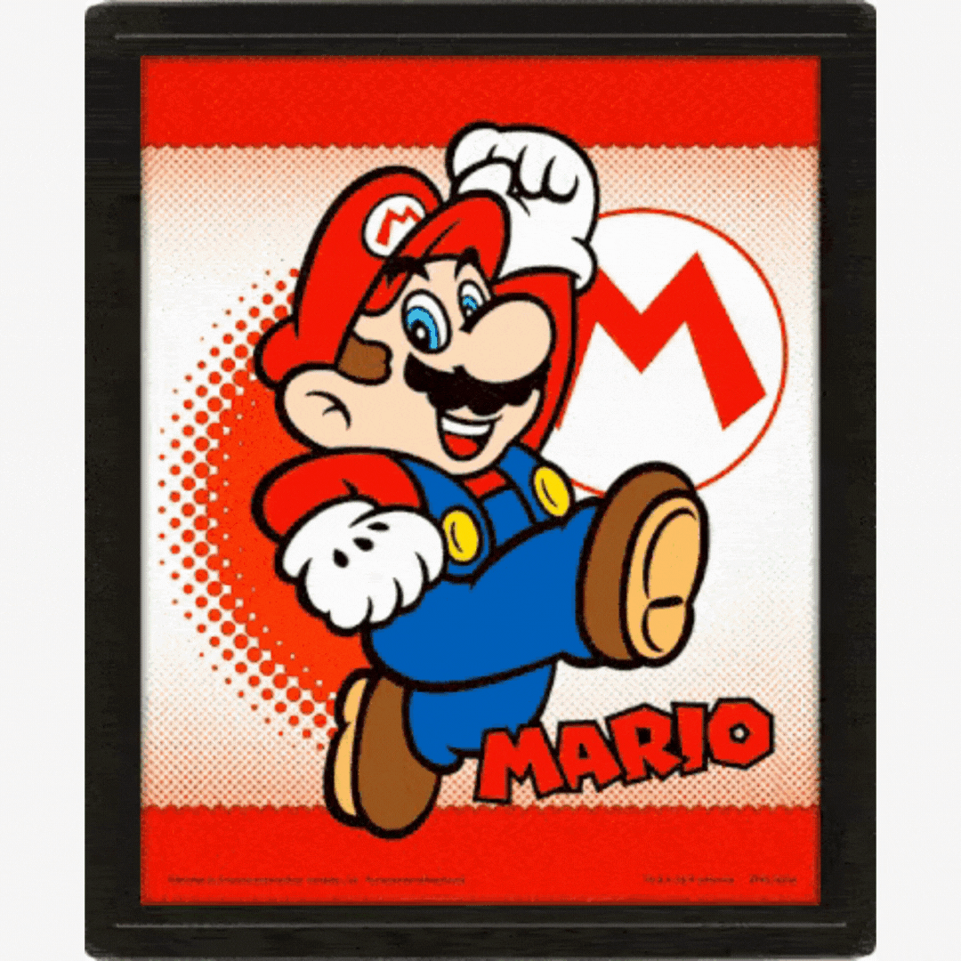 Super Mario (Mario Yoshi Flip) 3D Lenticular Framed Print