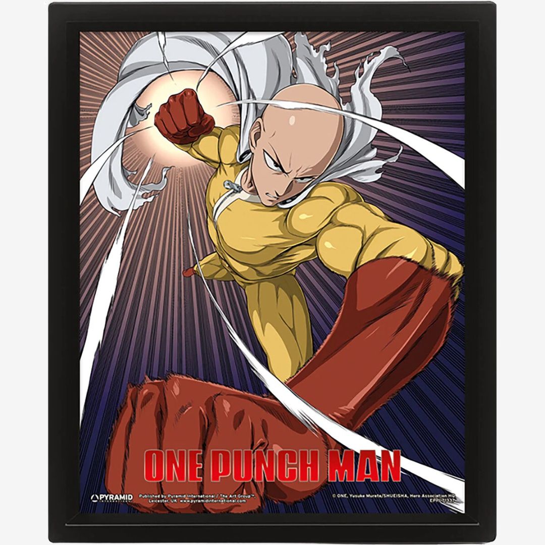 One Punch Man (Saitama And Genos)  Lenticular Framed Print