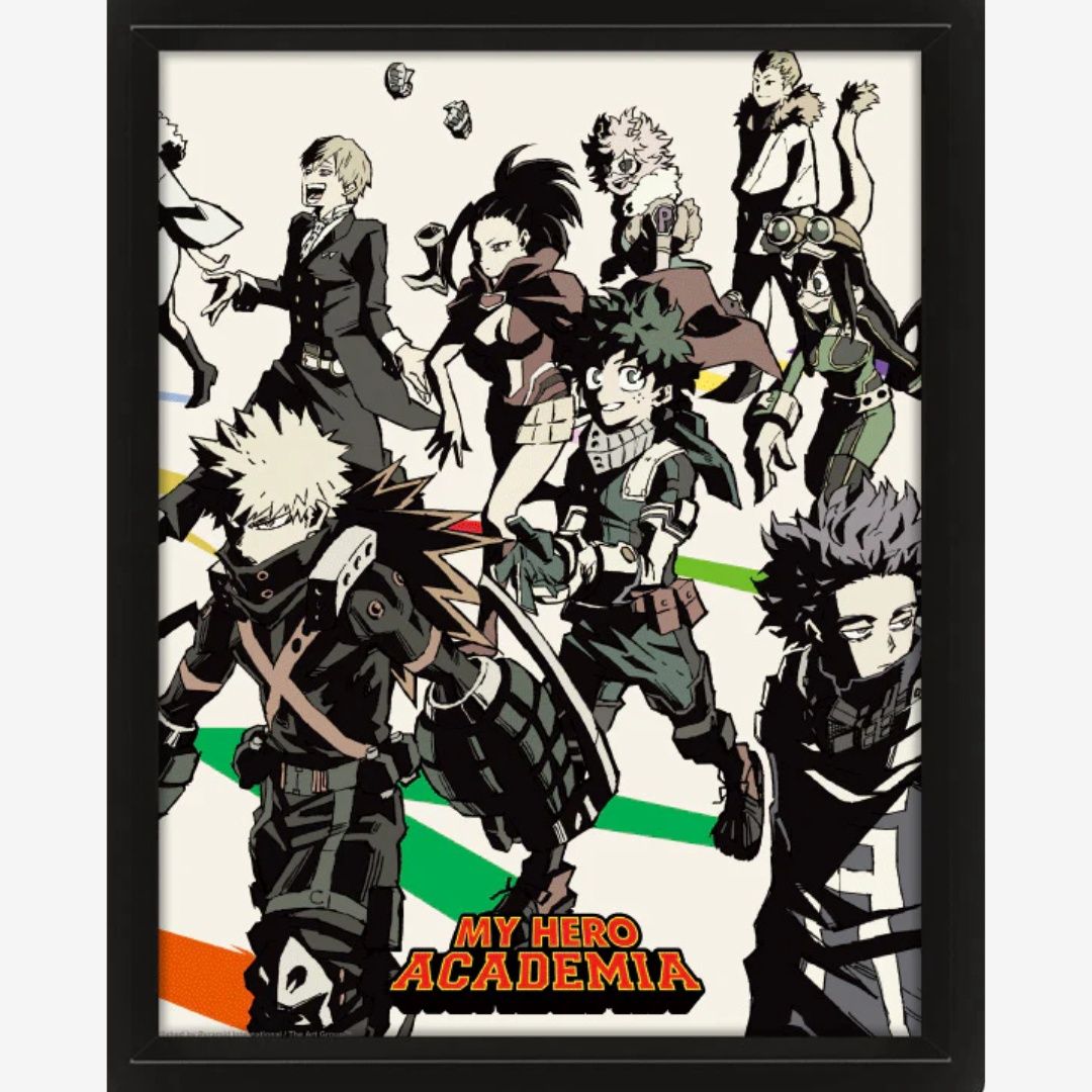 My Hero Academia S5 (Heroes &amp; Villains) 3D Lenticular Framed Print