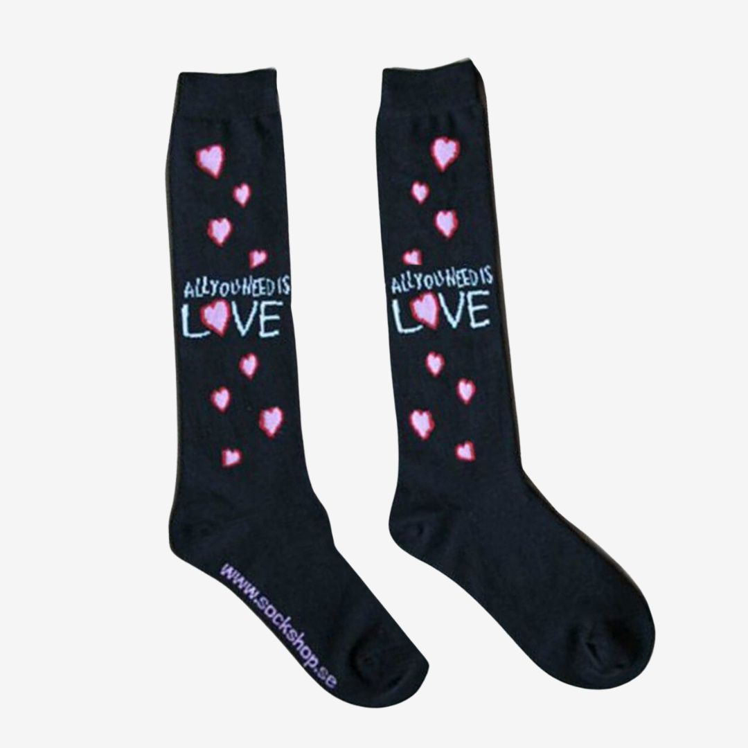 The Beatles Ladies Knee High Socks: All You Need Is Love (UK Size 4 - 7)