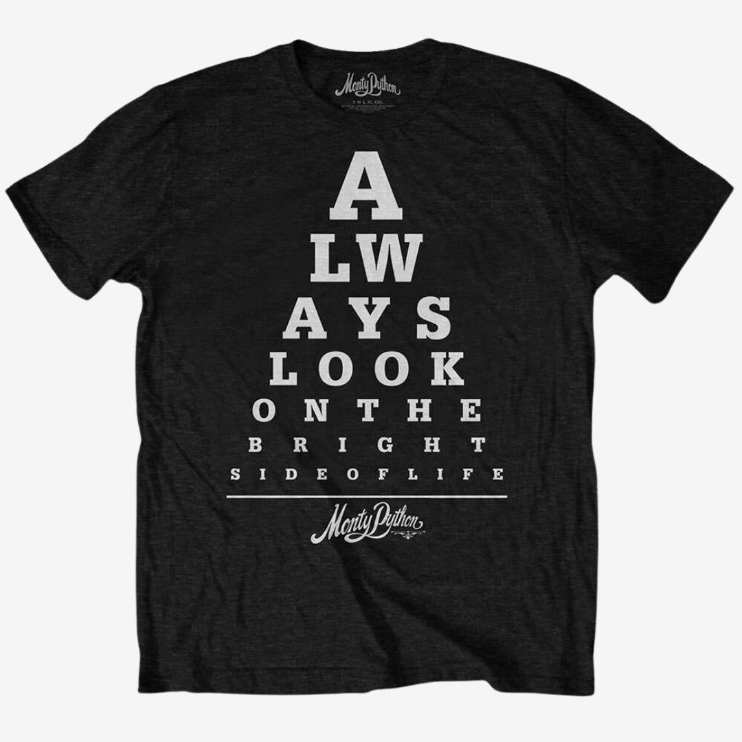 Monty Python Unisex T-Shirt: Bright Side Eye Test, Size: Small