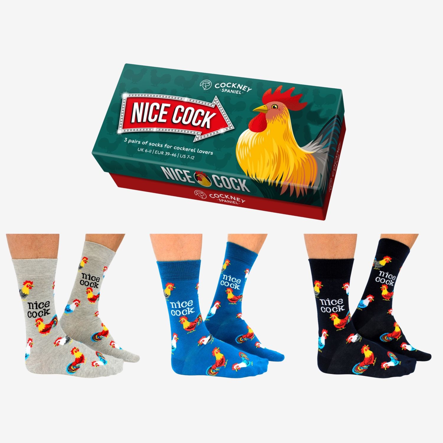 Nice Cock 3 Matching Pairs of Socks