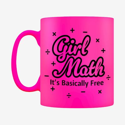 Girl Math It&#39;s Basically Free Pink Neon Mug