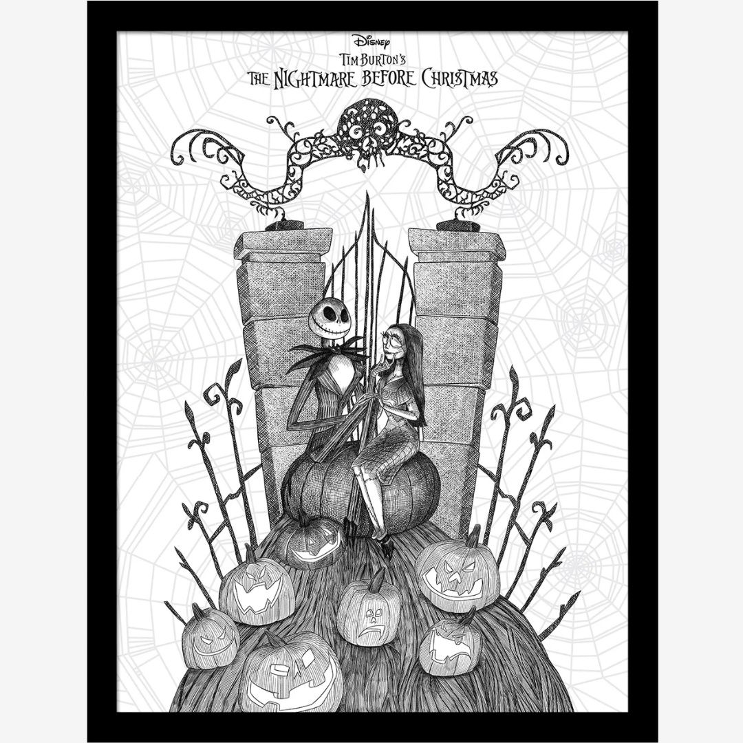 NIGHTMARE BEFORE CHRISTMAS (JACK AND SALLY) COLLECTOR PRINT (FRAMED)