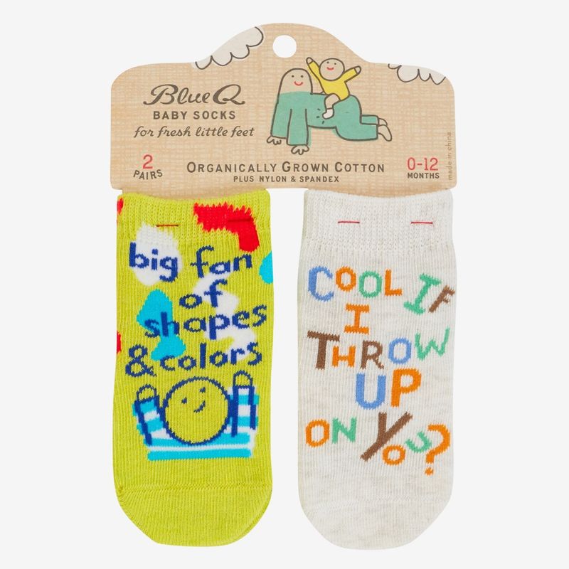 Big Fan Of Shapes &amp; Colors/ Cool If I Throw Up On You? Baby Socks