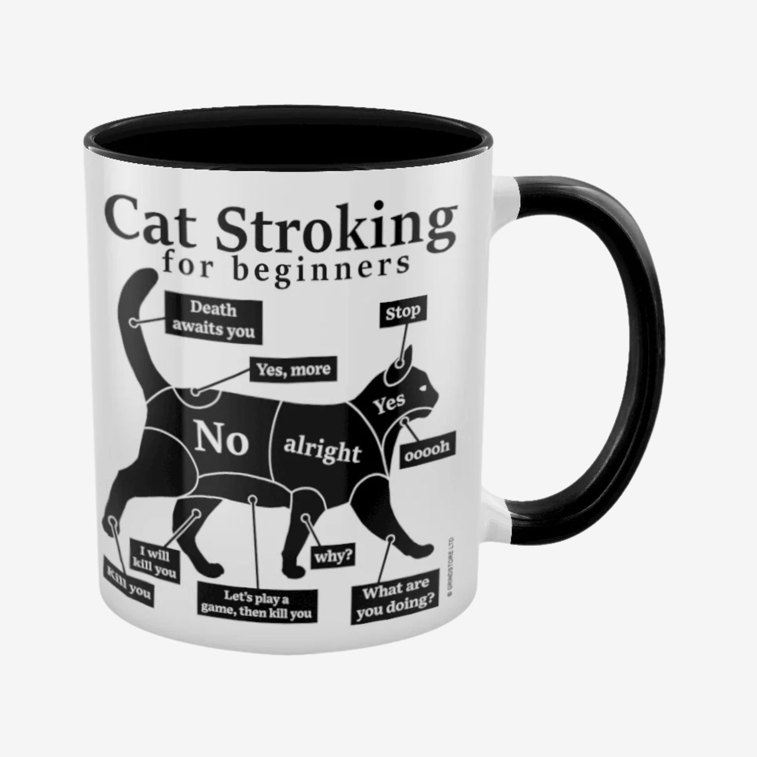 Cat Stroking For Beginners Black Inner 2-Tone Mug
