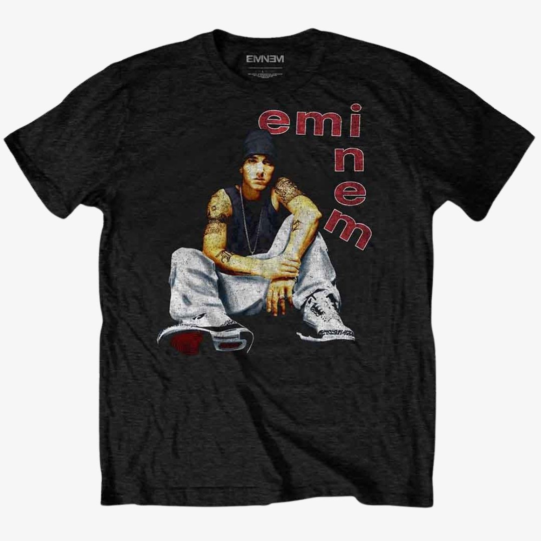 Eminem Unisex T-Shirt: Letters (Black), Size: Medium
