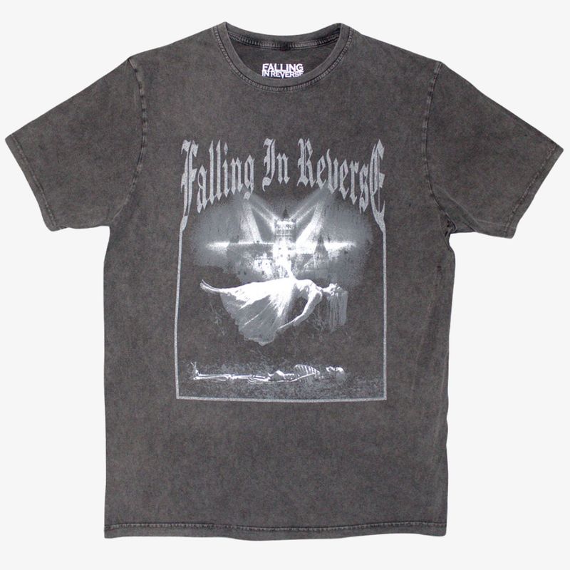 Falling In Reverse Unisex Stone Wash Charcoal Grey T-Shirt: Floating