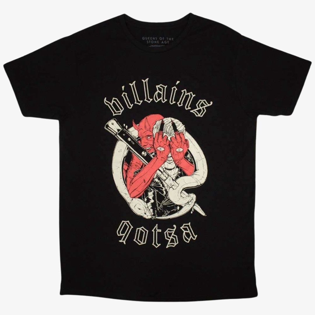 Queens Of The Stone Age Black Unisex T-Shirt: Villains, Size: Medium