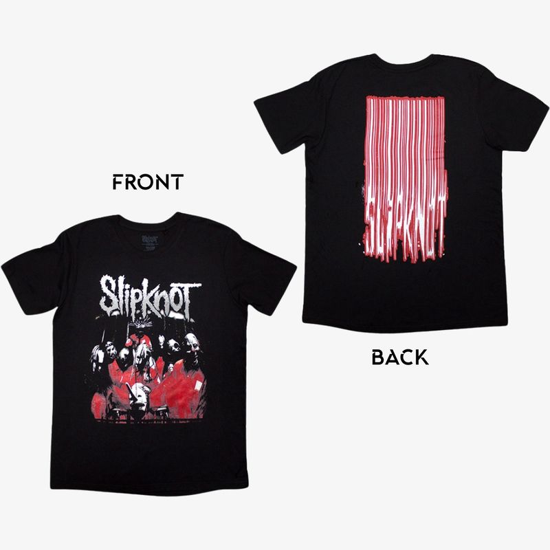 Slipknot Black Unisex T-Shirt: Stretched Barcode (Back Print)