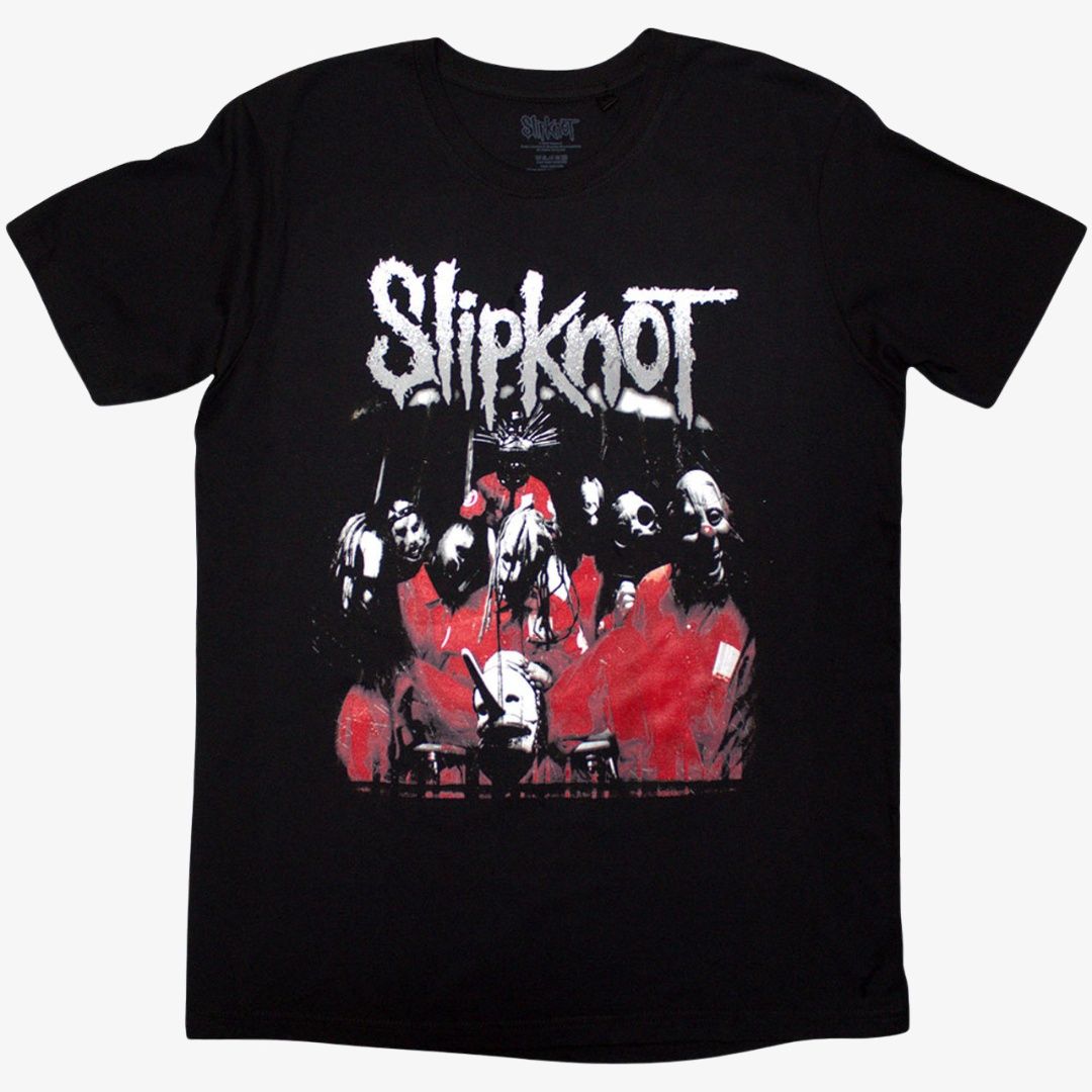 Slipknot Black Unisex T-Shirt: Stretched Barcode (Back Print), Size: Medium
