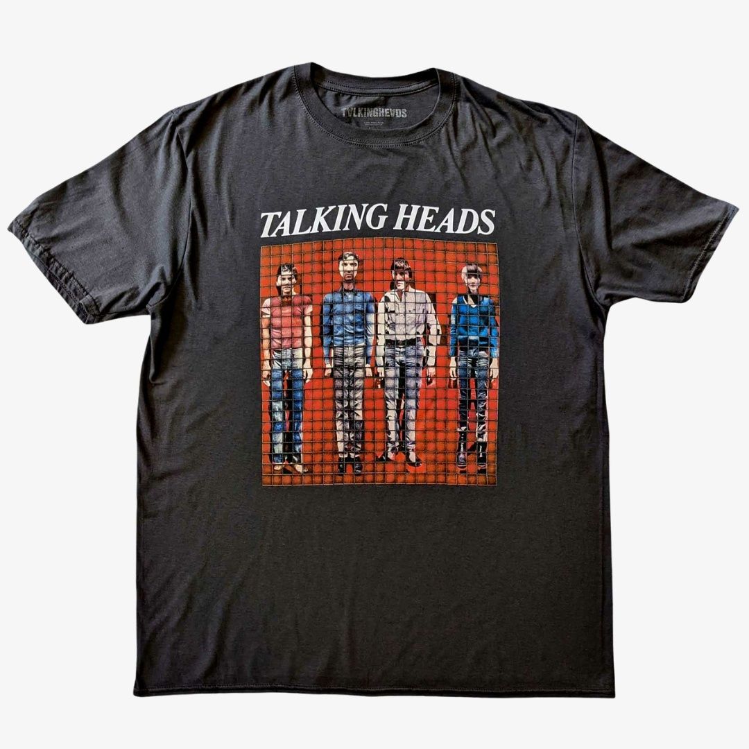 Talking Heads Unisex Charcoal Grey T-Shirt: Pixel Portrait, Size: Medium